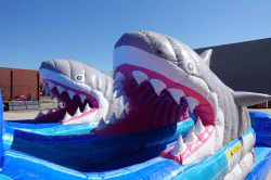 18ft shark beach dual lane center climb inflatable water slide 434 1 18ft Tall Shark Waterslide