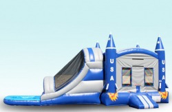 Rocket Wet Bounce house with double slide