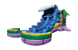 Tropical Wave Wet bounce house with double slide
