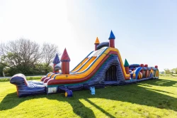 83ft long Electric Rush Obstacle with 22ft tall dry slide