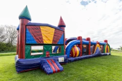 electric rush bounce house obstacle course 1778279169 38ft Electric Rush Obstacle attached to 13x13 bounce house