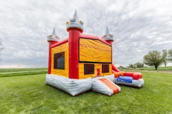 The Fiery Fortress Dry Bounce House with slide
