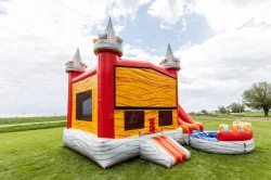 The Fiery Fortress Wet Bounce house with slide