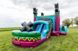 level up bounce house slide 1778250327 1 Level Up Wet bounce house with slide