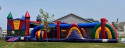 obstacle20and20castle 1731011760 38ft Electric Rush Obstacle attached to 13x13 bounce house