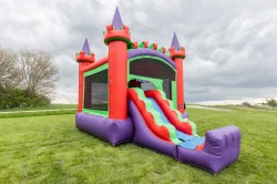 Red Castle Dry Bounce House with Slide