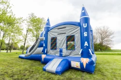 rocket bounce house waterslide side 1778273329 Rocket Wet Bounce house with double slide