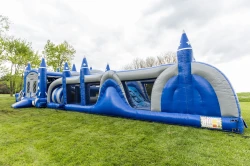 rocket obstacle course bounce house 1778291192 75ft Long Rocket Obstacle with rocket bounce house with double slide