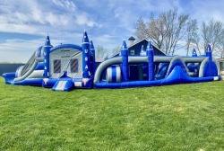 temp img 714217782 921181819 75ft Long Rocket Obstacle with rocket bounce house with double slide