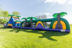 tropical 18ft slide obstacle course 1778291954 18ft tall tropical slide attached to 38ft long tropical obstacle