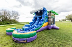 Tropical Wave Wet bounce house with double slide