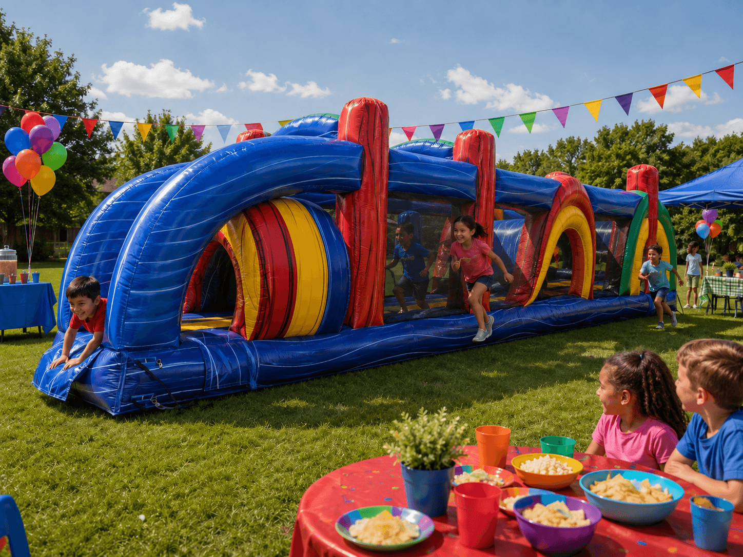 Inflatable obstacle course rental guide from Bouncy B's