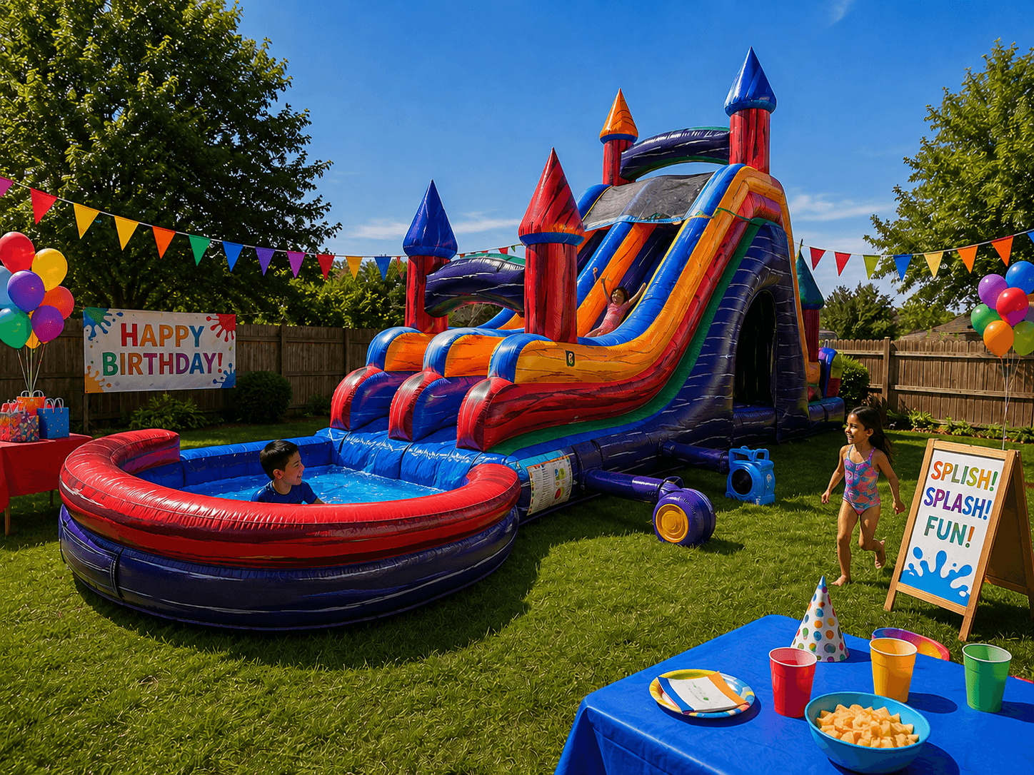 Water slide party setup guide