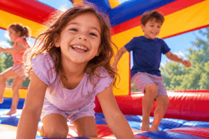 bounce house vs bounce house with slide
